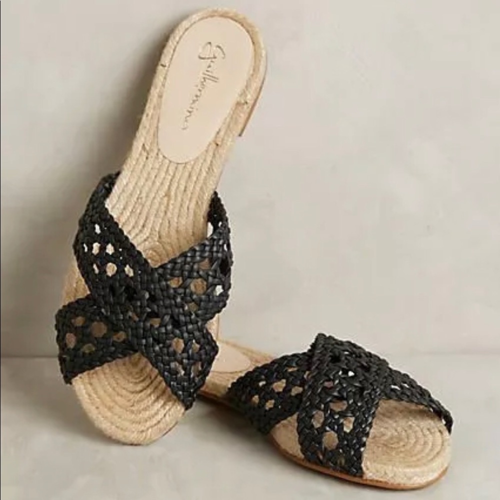 Black Aliciana Slides Sandals by Guilhermina Sz 38